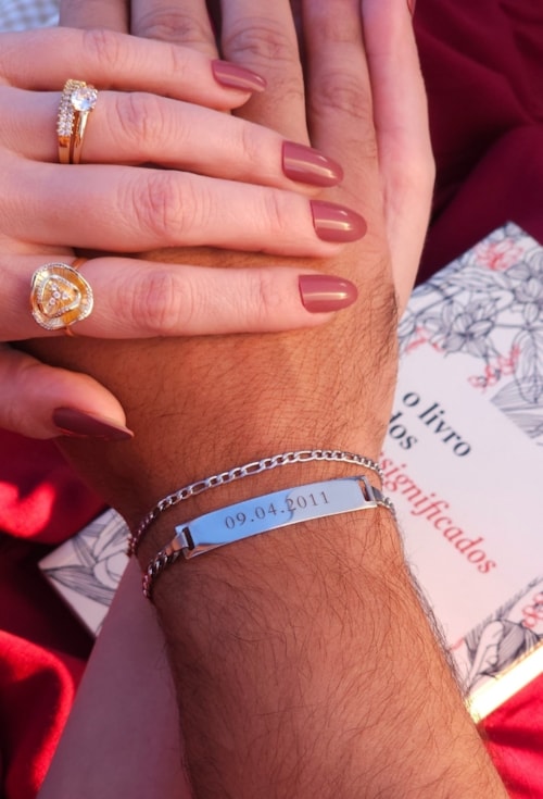 PULSEIRA MASCULINA PERSONALIZADA COM DATA EM INOX PP098-A PULSEIRA MASCULINA PERSONALIZADA COM DATA EM INOX PP098-A