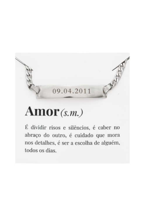 PULSEIRA MASCULINA PERSONALIZADA COM DATA EM INOX  PP098-A