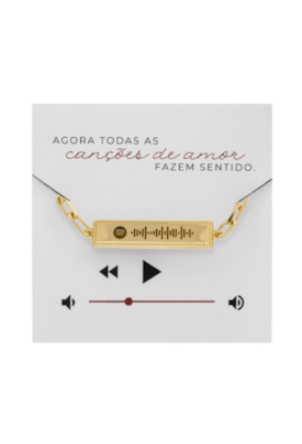 Produto PULSEIRA MASCULINA PERSONALIZADA MÚSICA SPOTIFY NO OURO PP097-O