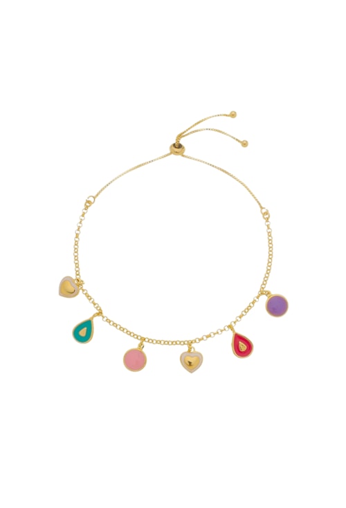 PULSEIRA MIX DE MEDALHAS RESINADAS COLORIDAS PM004-O