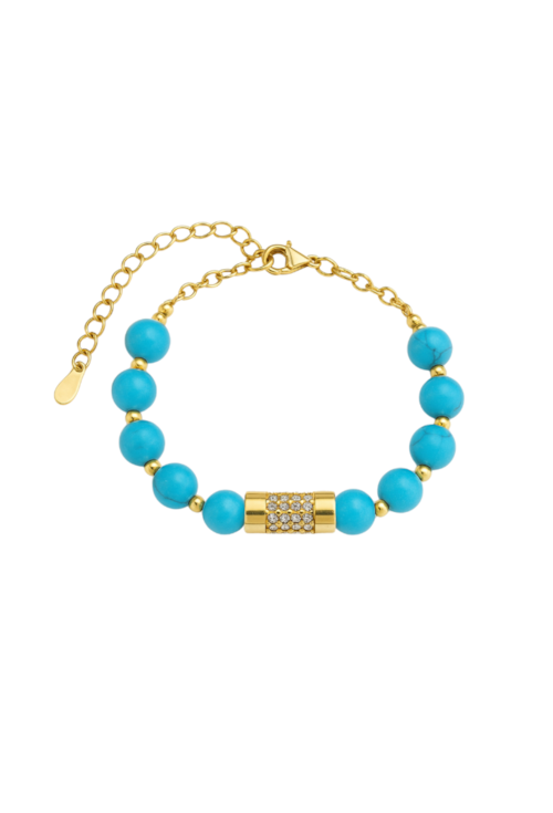 PULSEIRA PEDRA NATURAL TURQUESA PM465-O