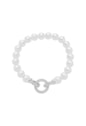 PULSEIRA PÉROLA REDONDA COM FECHO CRAVEJADO BANHADO RÓDIO PM598-R