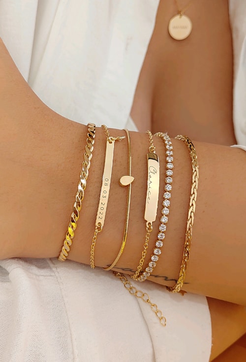 PULSEIRA PERSONALIZADA COM DATA E ZIRCÔNIA PP027-O PULSEIRA PERSONALIZADA COM DATA E ZIRCÔNIA PP027-O
