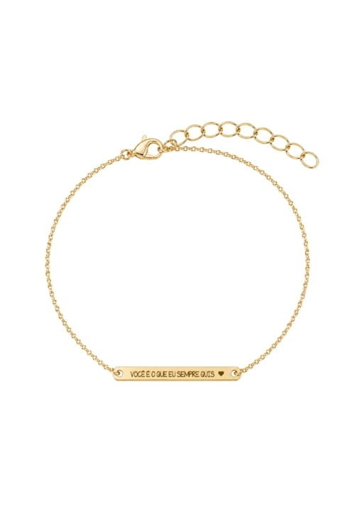PULSEIRA PERSONALIZADA COM FRASE FIXA OURO PP115-O