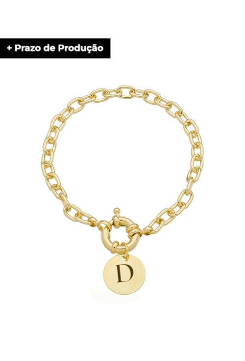 PULSEIRA PERSONALIZADA MEDALHA COM INICIAL PP057-O PULSEIRA PERSONALIZADA MEDALHA COM INICIAL PP057-O