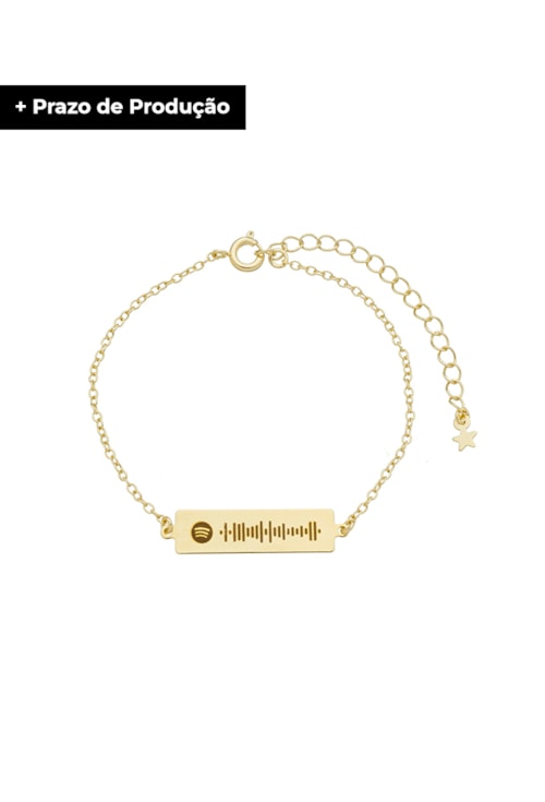 PULSEIRA PERSONALIZADA MÚSICA SPOTIFY NO OURO PP043-O