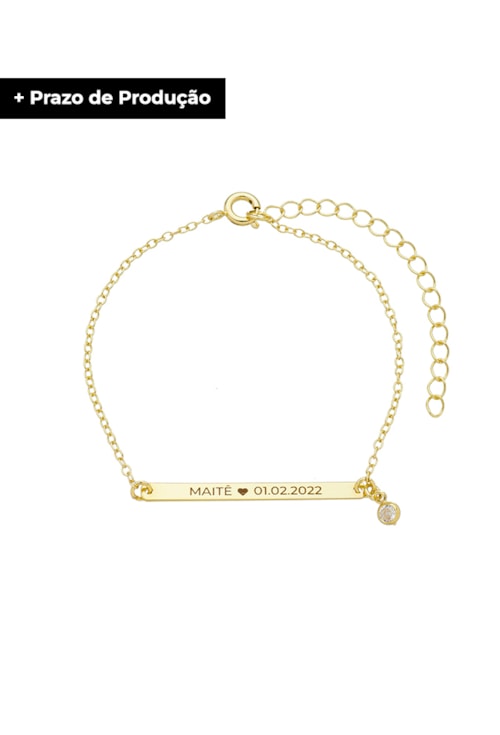 PULSEIRA PERSONALIZADA NOME E DATA COM ZIRCÔNIA PP026-O PULSEIRA PERSONALIZADA NOME E DATA COM ZIRCÔNIA PP026-O
