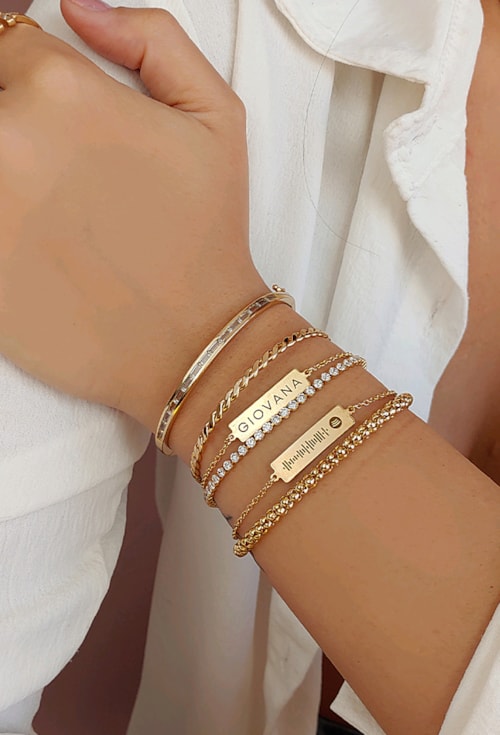 PULSEIRA PERSONALIZADA PLACA COM NOME NO OURO PP044-O PULSEIRA PERSONALIZADA PLACA COM NOME NO OURO PP044-O