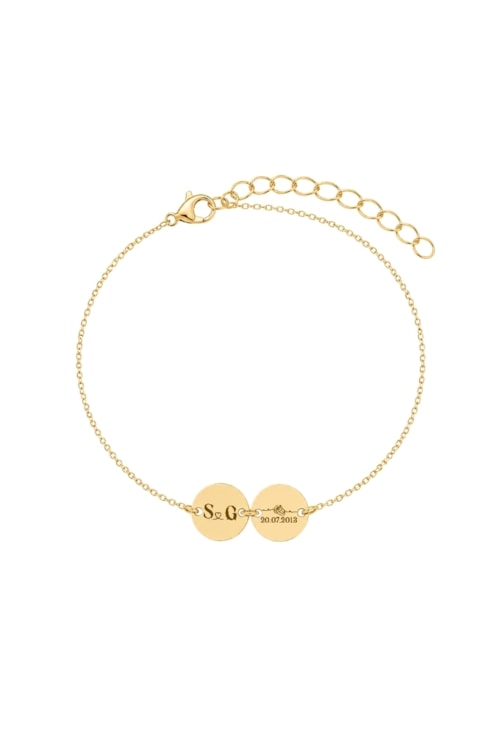 PULSEIRA PERSONALIZÁVEL ELO PORTUGUÊS COM PINGENTES REDONDOS OURO PP114-O