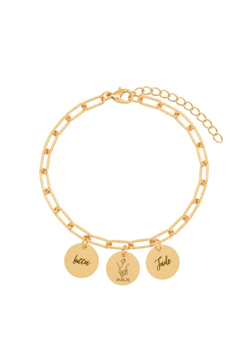 PULSEIRA PERSONALIZÁVEL INSPIRAÇÃO COM PINGENTES REDONDOS OURO PP111-O