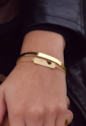 PULSEIRA PERSONALIZÁVEL PLACA LISA DUPLA OURO PP112-O