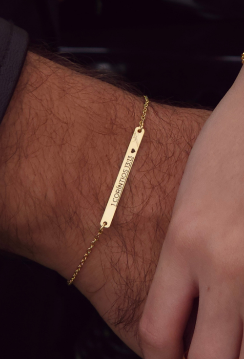 PULSEIRA PERSONALIZÁVEL TEXTO LIVRE OURO PP113-O