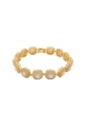 PULSEIRA QUADRADA CRAVEJADA BANHO OURO 18CM PM559-O