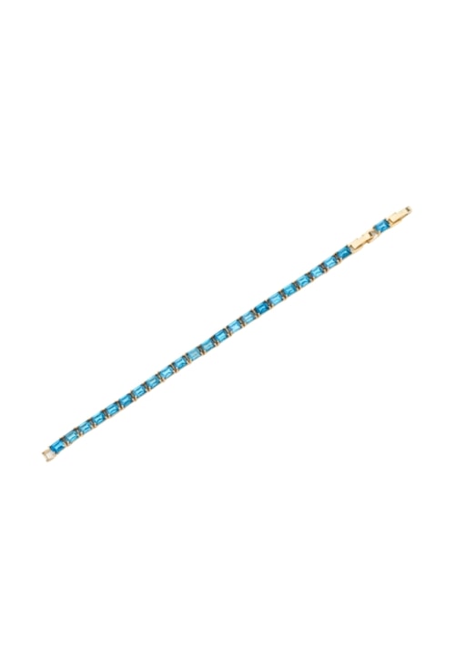 PULSEIRA RETANGULAR COM ZIRCÔNIAS AZUL PARAÍBA PM517-O