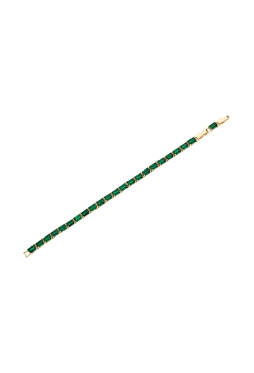 PULSEIRA RETANGULAR COM ZIRCÔNIAS ESMERALDA PM517-O
