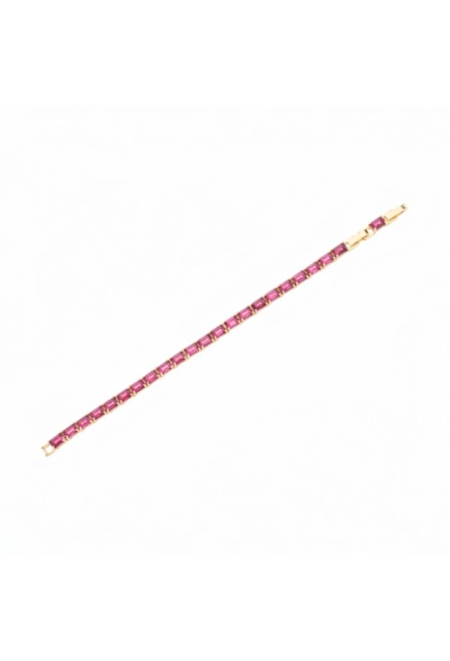 PULSEIRA RETANGULAR COM ZIRCÔNIAS RUBELITA PM517-O