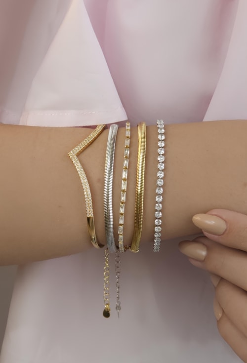 PULSEIRA RIVIERA BAGUETE CRISTAL PM184-O PULSEIRA RIVIERA BAGUETE CRISTAL PM184-O