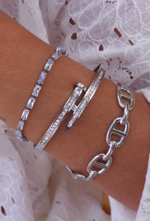 PULSEIRA RIVIERA BAGUETE CRISTAL PM508-A