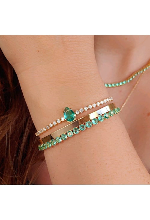 PULSEIRA RIVIERA COM GOTA TURMALINA PM169-O