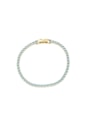 PULSEIRA RIVIERA COM PEDRAS AZUL PARAÍBA BANHADA A OURO PM041-O
