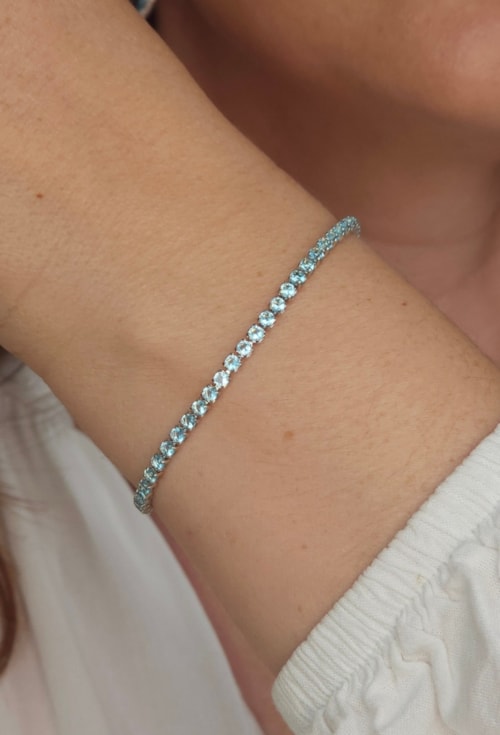 PULSEIRA RIVIERA COM PEDRAS AZUL PARAÍBA RÓDIO PM041-R