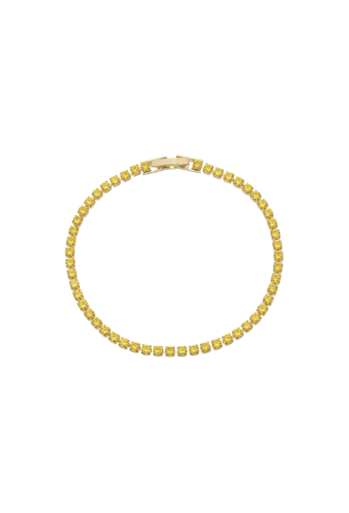 PULSEIRA RIVIERA COM PEDRAS YELLOW BANHADA A OURO PM041-O