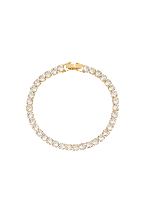 PULSEIRA RIVIERA COM ZIRCÔNIAS CRISTAL BANHADA A OURO PM160-O