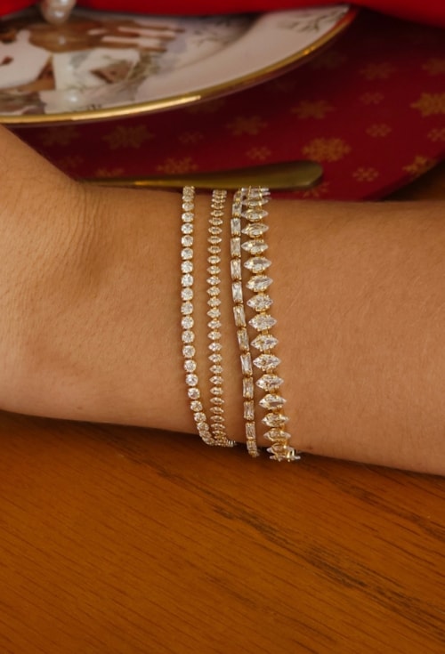 PULSEIRA RIVIERA DE NAVETES NO OURO PM227-O PULSEIRA RIVIERA DE NAVETES NO OURO PM227-O