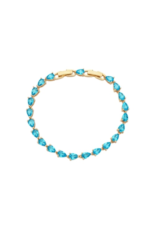 PULSEIRA RIVIERA EM GOTAS COM ZIRCÔNIAS AZUL PARAÍBA PM516-O