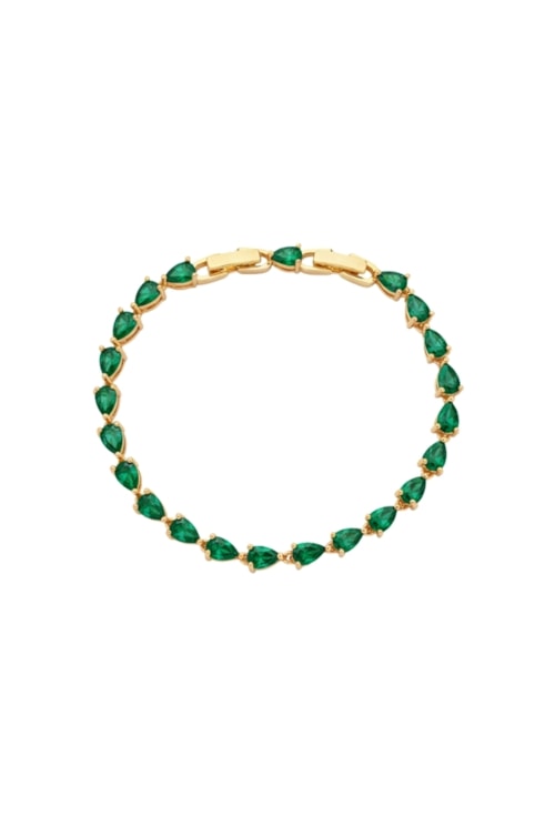 PULSEIRA RIVIERA EM GOTAS COM ZIRCÔNIAS ESMERALDA PM516-O