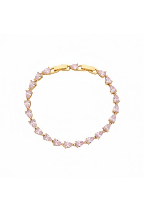 PULSEIRA RIVIERA EM GOTAS COM ZIRCÔNIAS KUNZITA PM516-O PULSEIRA RIVIERA EM GOTAS COM ZIRCÔNIAS KUNZITA PM516-O