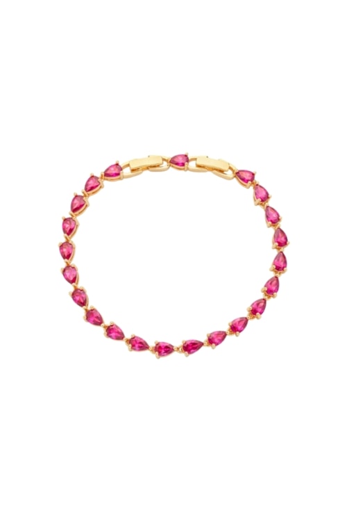 PULSEIRA RIVIERA EM GOTAS COM ZIRCÔNIAS RUBELITA PM516-O