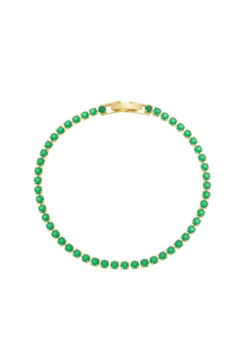 PULSEIRA RIVIERA ESMERALDA NO OURO PM041-O