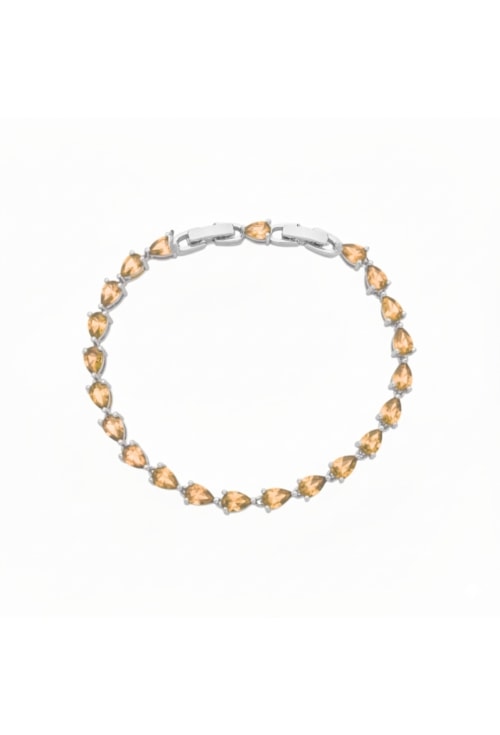 PULSEIRA RIVIERA GOTA EM RÓDIO COM PEDRAS MORGANITA PM516-R