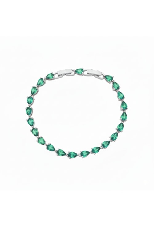 PULSEIRA RIVIERA GOTA EM RÓDIO COM PEDRAS TURMALINA PM516-R
