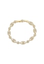PULSEIRA RIVIERA LUXO DOURADA COM ZIRCÔNIAS PM520-O