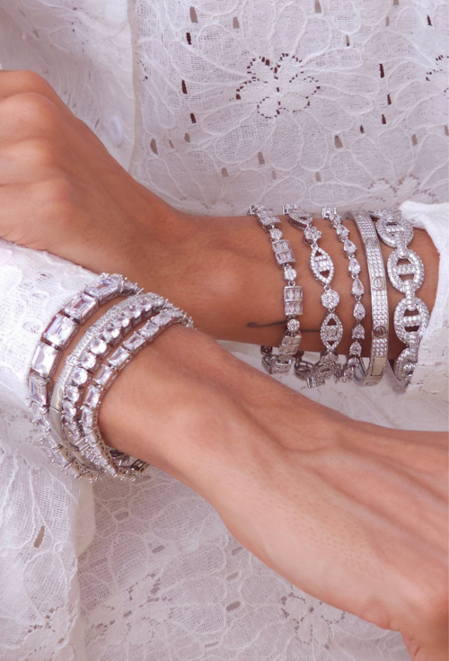 PULSEIRA RIVIERA LUXO RÓDIO COM ZIRCÔNIAS CRISTAL PM520-R