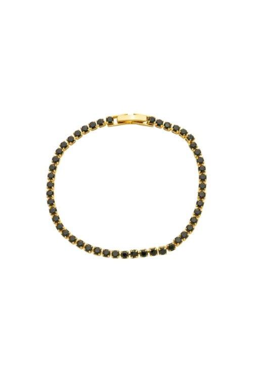 PULSEIRA RIVIERA ÔNIX NO OURO PM041-O