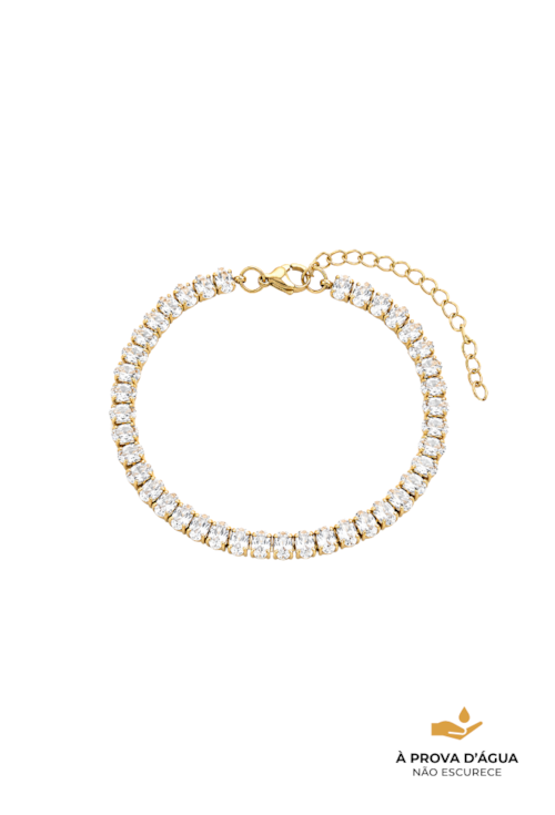 PULSEIRA RIVIERA OVAL EM AÇO INOX DOURADO PM643-AD