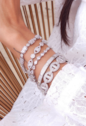 PULSEIRA RIVIERA RÓDIO COM ZIRCÔNIAS CRISTAL E BAGUETE PM521-R