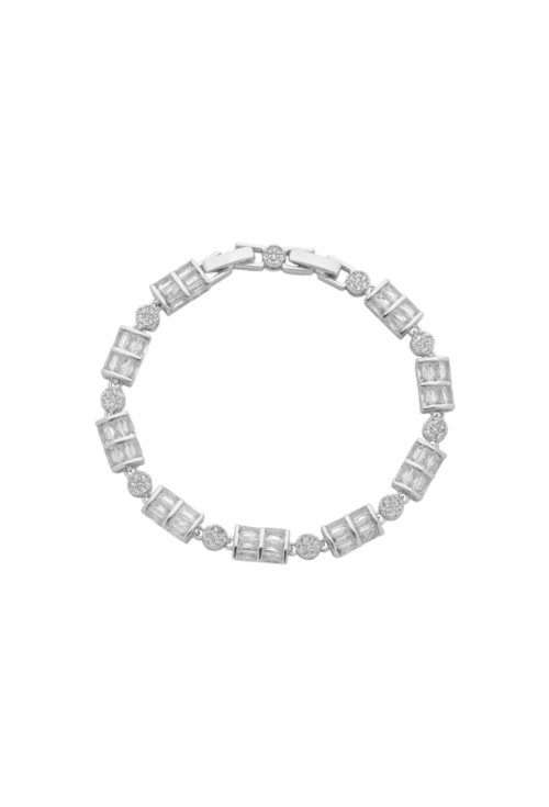 PULSEIRA RIVIERA RÓDIO COM ZIRCÔNIAS CRISTAL E BAGUETE PM521-R