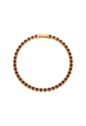 PULSEIRA RIVIERA ZIRCÔNIA CHOCOLATE 3 MM BANHADA A OURO PM056-O