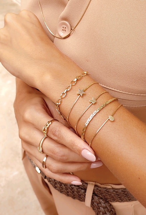 PULSEIRA TRANÇADA NO OURO PM205-O
