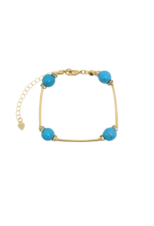 PULSEIRA TUBO BOLA TURQUESA NATURAL PM439-O