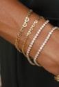 PULSEIRAS DE ELOS DE CORAÇÃO M NO OURO PM422-O