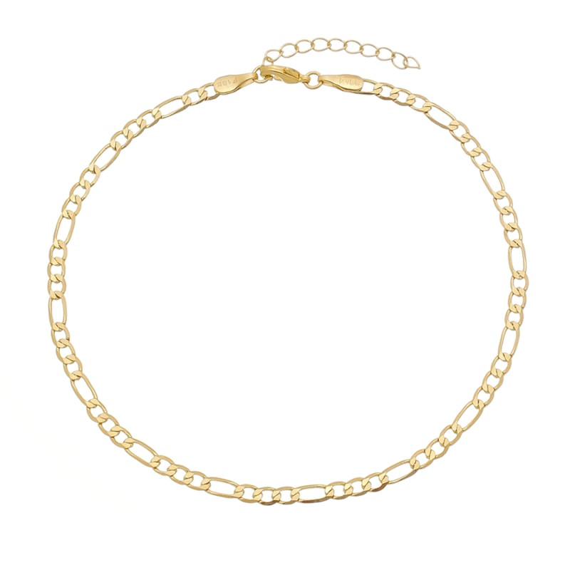 Tornozeleira Corrente Figaro No Ouro Semijoias Tornozeleira Corrente Figaro No Ouro Semijoias