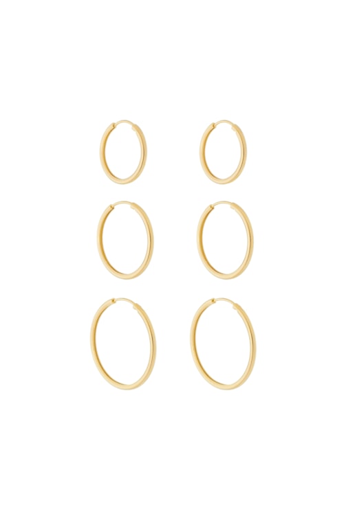 TRIO BRINCOS DE ARGOLAS DE TORÇÃO BM1125-O