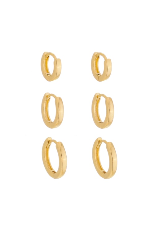 TRIO BRINCOS DE ARGOLINHAS MINIMALISTA BM1049-O