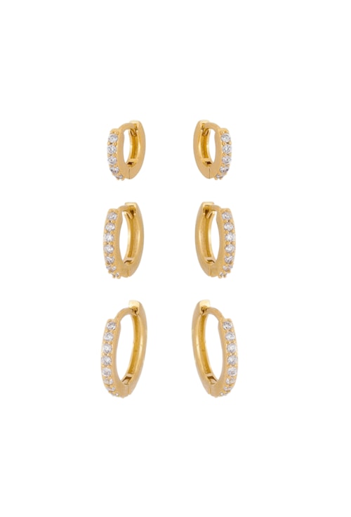 TRIO DE ARGOLA CLICK CRAVEJADA BM374-O