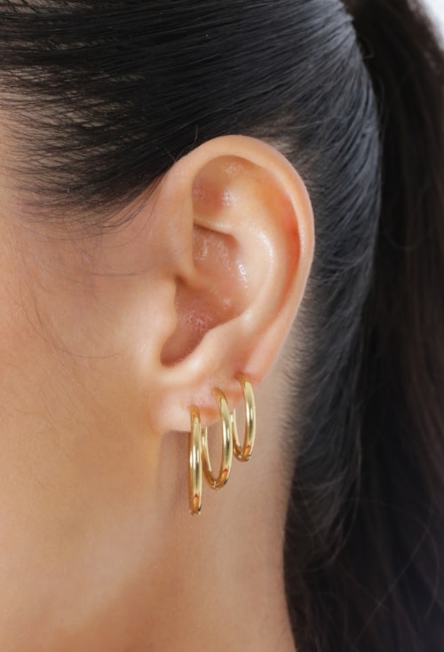 TRIO DE ARGOLAS OVAIS LISAS EM AÇO INOX DOURADO BM2148-AD